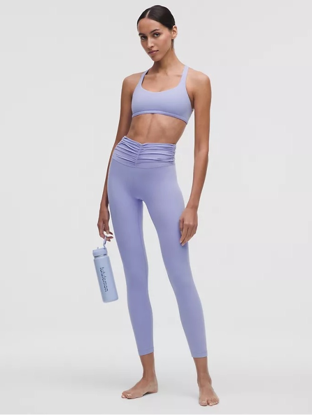 LULULEMON All it Takes Ruched-Waist Tight 25" in Dusty Lilac Size 12